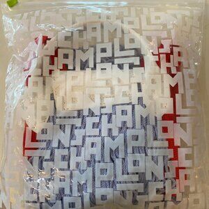 Longchamp Le Pliage Filet L Mesh bag - periwinkle, red & white